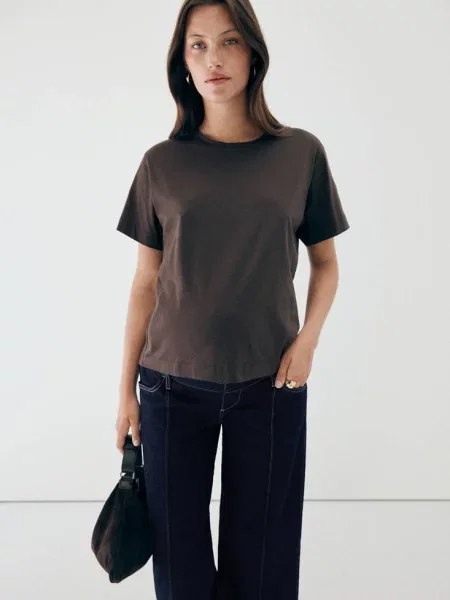 Jeans ciążowe wide leg Kobieta 34 MANGO niebieski