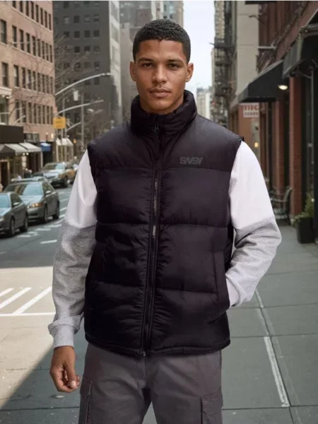 Sinsay Prošívaná vesta černá