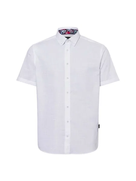 Bugatti koszula casual Mężczyźni Slim Fit jednolity XL biały