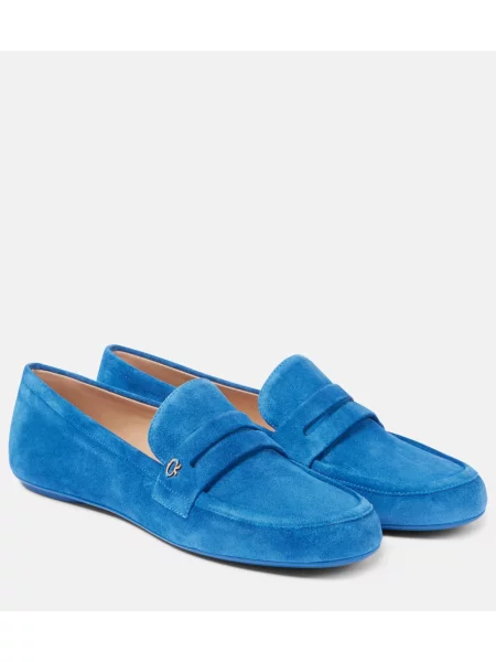 Loaferke Gianvito Rossi iz semiša modra