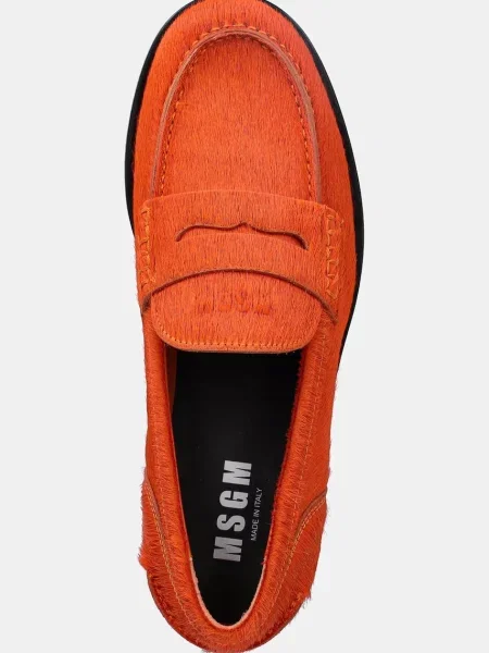 Кожаные мокасины Msgm оранжевые