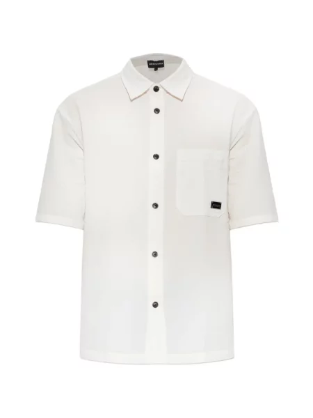 Scurt cămașă Emporio Armani cu autograf alb