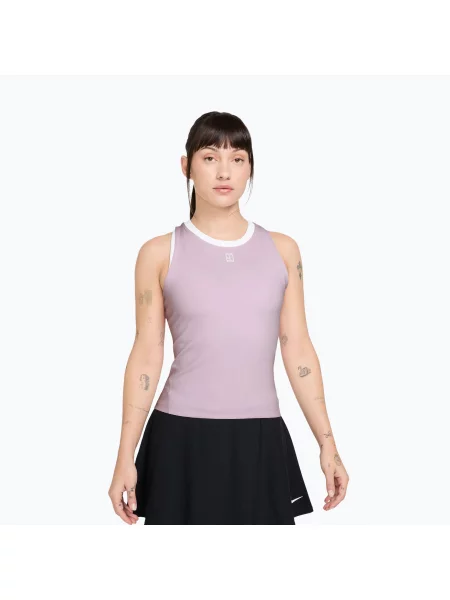 Tricou pentru femei Nike Court Dri-Fit Advantage bleached lilac/white alb