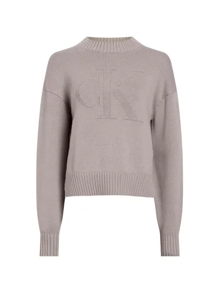 Sweter Calvin Klein z okrągłym dekoltem różowy
