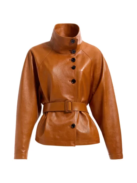 Cu centură geanta de piele Elie Saab maro