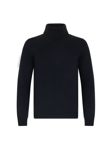 Sweter z golfem Roberto Collina wełniany niebieski