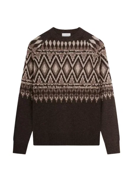 Pulover Ballantyne cu imprimeu geometric maro