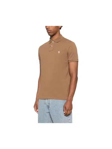 Polo Ralph Lauren koszulka polo Mężczyźni jednolity S brązowy