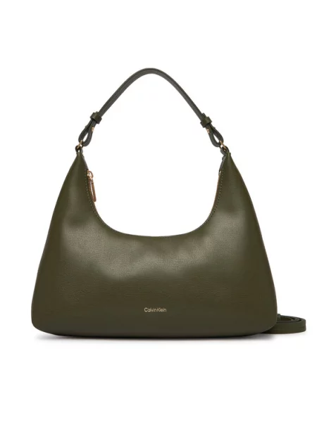 Ročna torba Calvin Klein Foil Logo Conv Shou?Lder Bag Bež zelena
