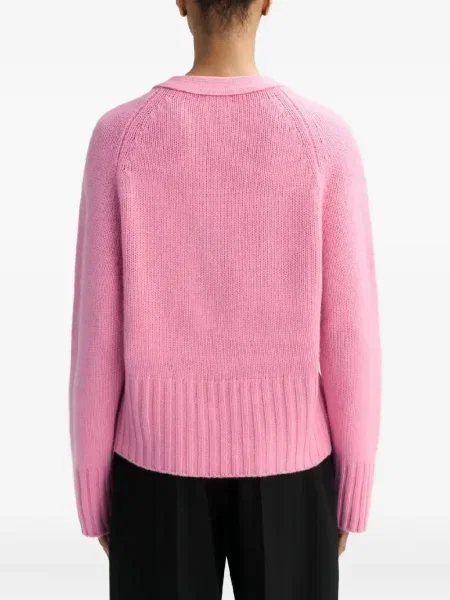 Cardigan Soft Goat cu decolteu în V lung roz