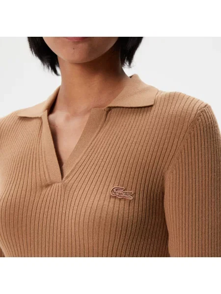 Lacoste Sukienka Lacoste brązowa