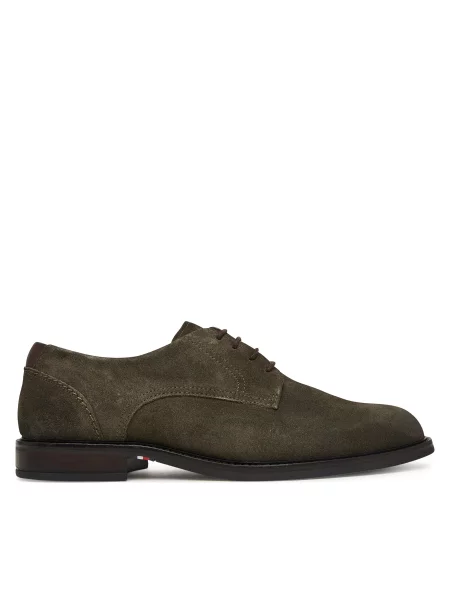 Κλειστά παπούτσια Tommy Hilfiger Corporate Dressy Suede Shoe πράσινο