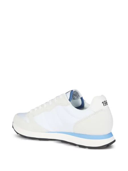 Sneakerși Sun68 din piele de căprioară cu aplicații alb