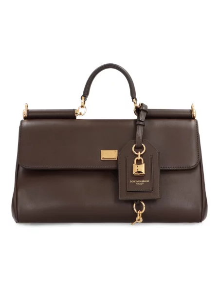 Torebka Dolce And Gabbana skórzana brązowa