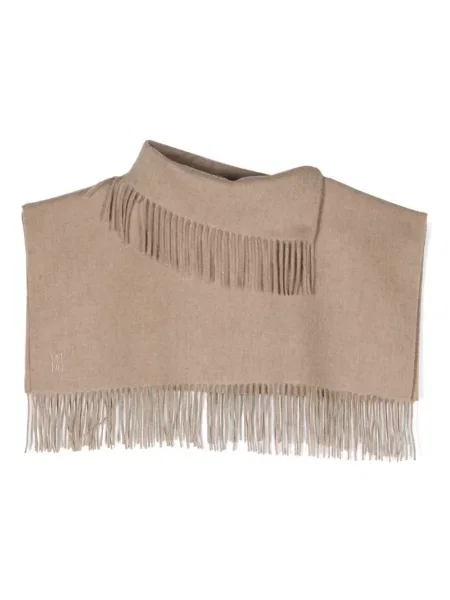Decupat poncho By Malene Birger cu franjuri de lână