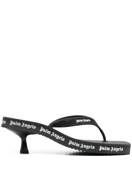 Șlapi Palm Angels cu imagine negru