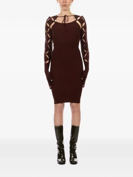 Rochie mini Isa Boulder cu model argyle maro