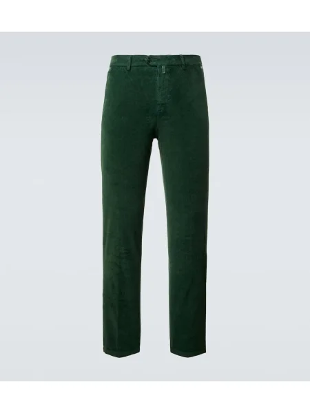 Pantaloni Kiton de catifea cord verde