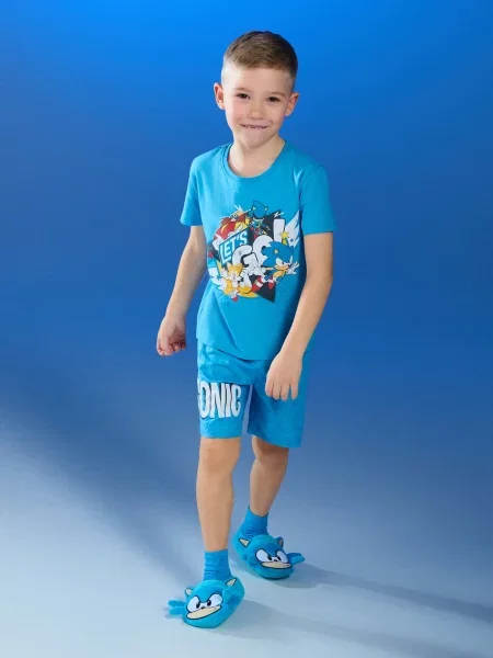 Sinsay Dvoudílné pyžamo Sonic the Hedgehog světle modrá