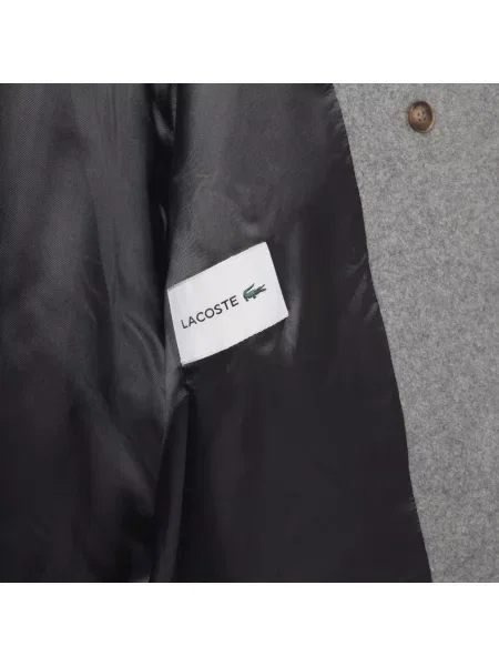 Lacoste Krótki Płaszcz W Grochy Z Mieszanki Wełny O Luźnym Kroju szary