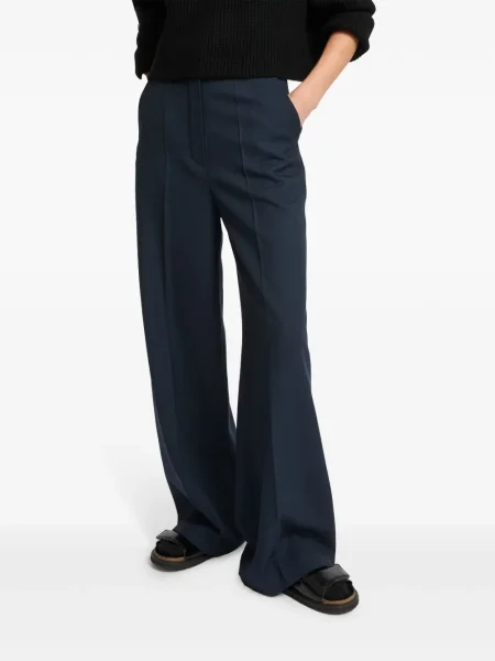 Pantaloni Yves Salomon de lână albastru