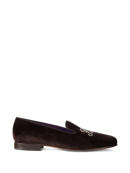 Papuci de casă Ralph Lauren Purple Label cu broderie violet