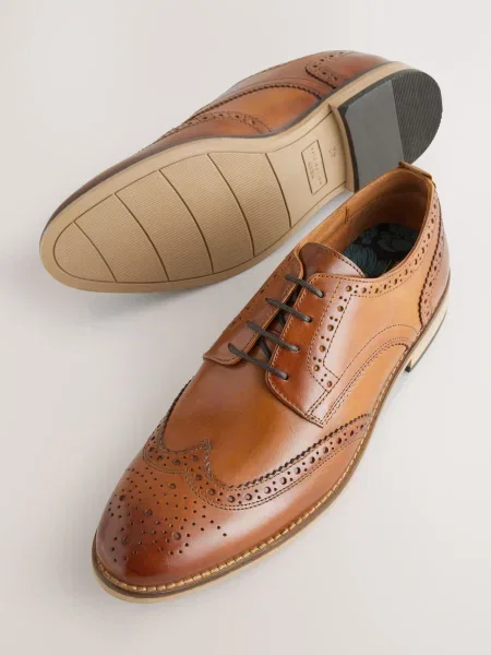 Next Pantofi cu șireturi coniac maro