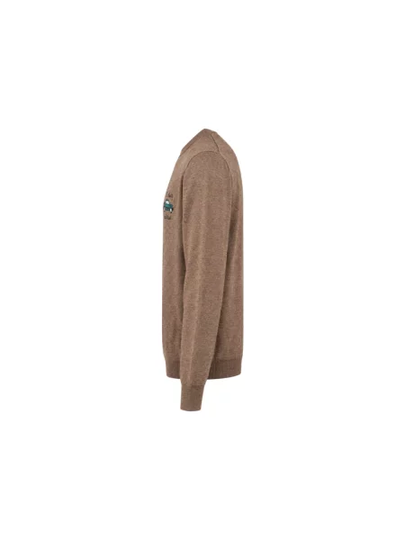 Sweter Mc2 Saint Barth wełniany brązowy