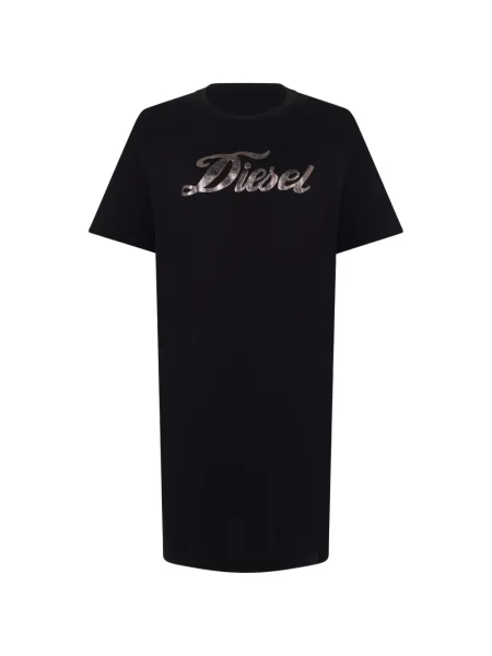 Rochie tip cămașă Diesel cu imagine negru