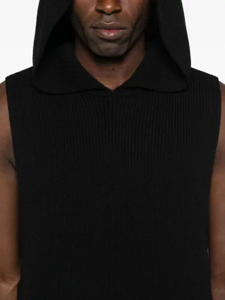 Vestă Rick Owens cu glugă negru