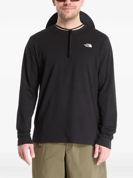 Lung tricou The North Face cu imagine negru