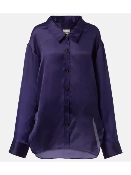 Cămașă Khaite de mătase violet