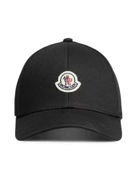 Czapka z daszkiem Moncler z twillu czarna