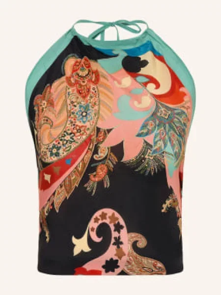 Jedwabny top Etro czarny