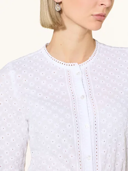 Berwin & Wolff Bluzka Do Stroju Ludowego Z Dziurkowanej Koronki weiss biała