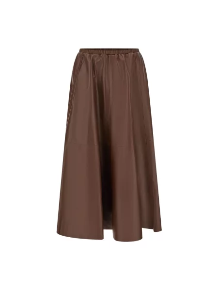 Spódnica skórzana Alberta Ferretti brązowa