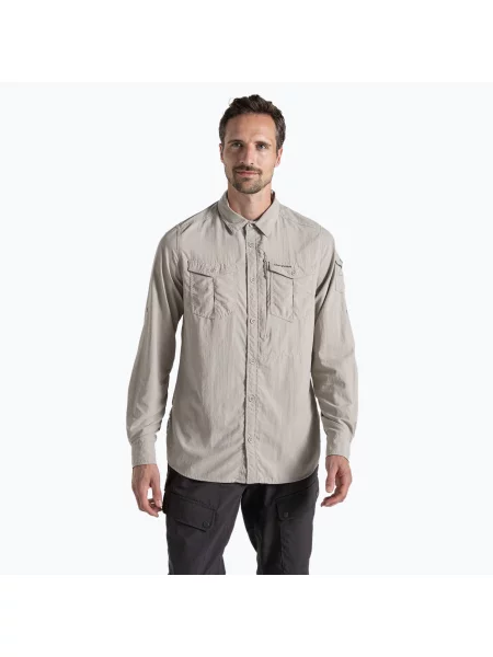 Koszula trekkingowa Craghoppers NosiLife Adventure Long Sleeved Shirt III parchment beżowa