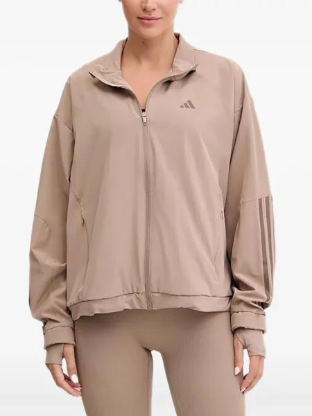 Komplet dresowy Adidas koronkowy sznurowany w paski różowy