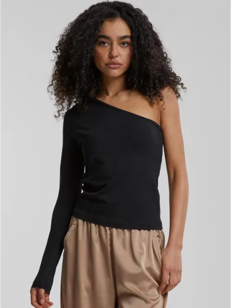 Top Urban Classics z długim rękawem asymetryczny czarny