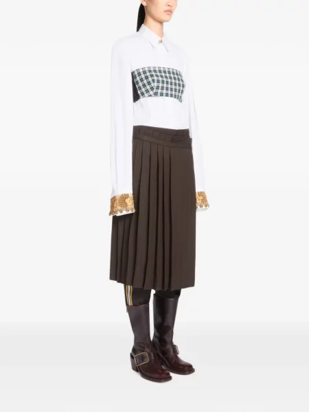 Top Dries Van Noten de flanelă albastru