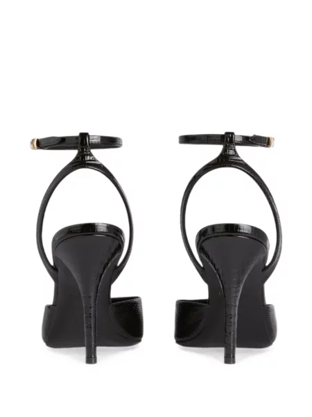 Pantofi cu toc Balmain din piele cu bretele negru