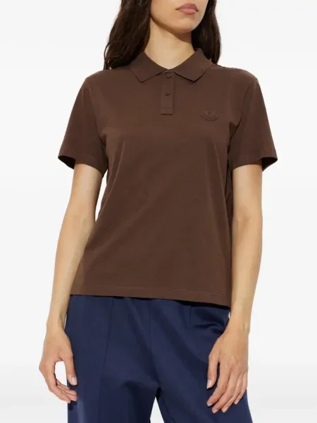 Tricou polo Moncler cu autograf maro