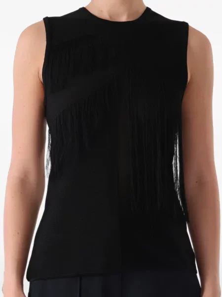 Top Jason Wu Collection cu franjuri negru