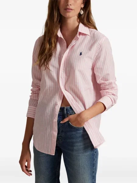 Tricou polo Polo Ralph Lauren cu imagine cu dungi din țesătură twill albastru