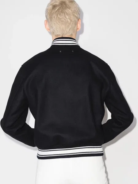 Bomber bunda Golden Goose s výšivkou modrá