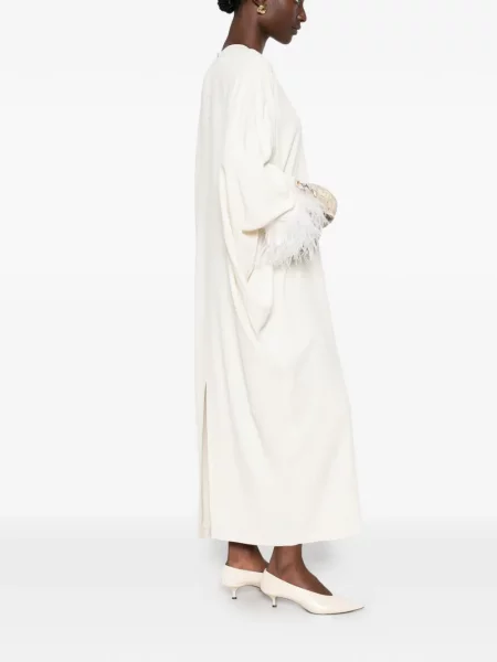 Rochie maxi Alberta Ferretti cu pene