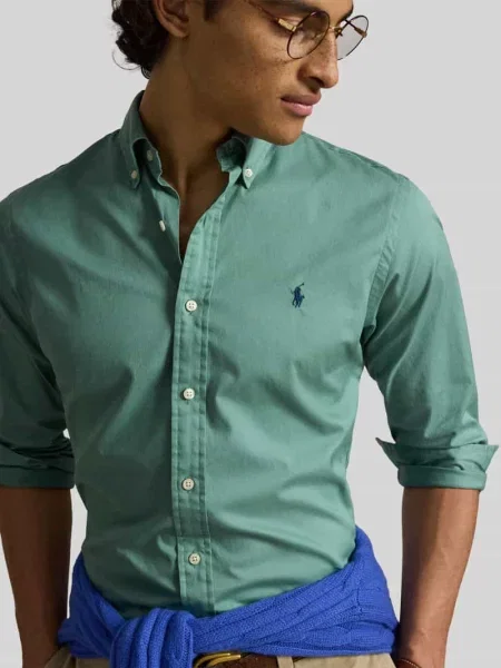 Koszula casualowa o kroju regular fit z czystej bawełny Polo Ralph Lauren zielona