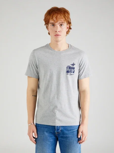 Levi's majica za muškarce od pamuka GRAPHIC CREWNECK siva