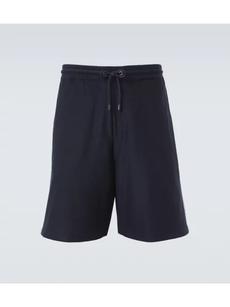 Pantaloni scurți Ralph Lauren Purple Label de mătase albastru