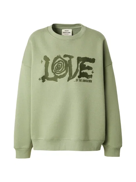 MADS NORGAARD COPENHAGEN Sweater majica maslinasta / pastelno zelena